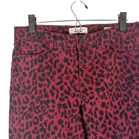 Sanctuary Dark Pink & Black Leopard Animal Print Ankle Skinny Jeans Women Sz 8 - Picture 3 of 13